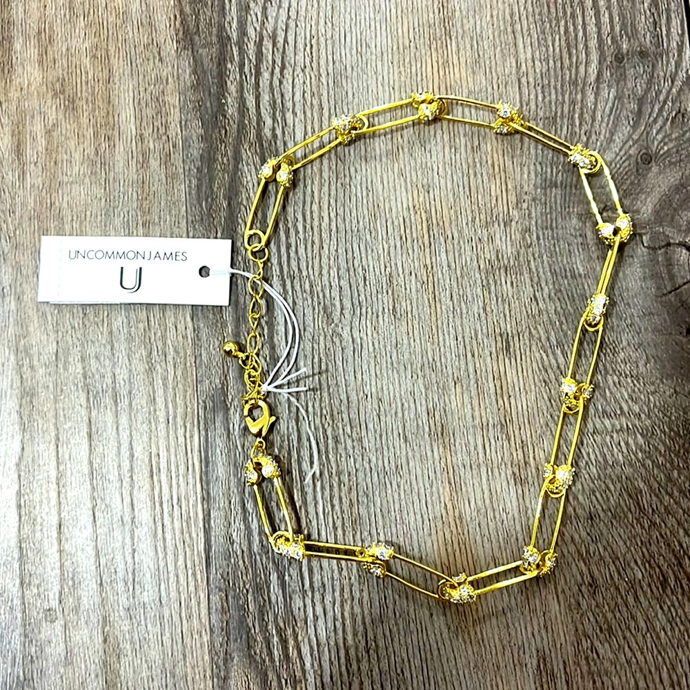 Uncommon James gold paper clip chocker